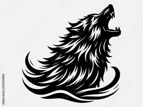 Wolf Head Silhouette Vector Illustration