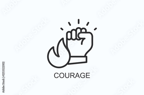 Courage Icon Or Logo Isolated Illustration