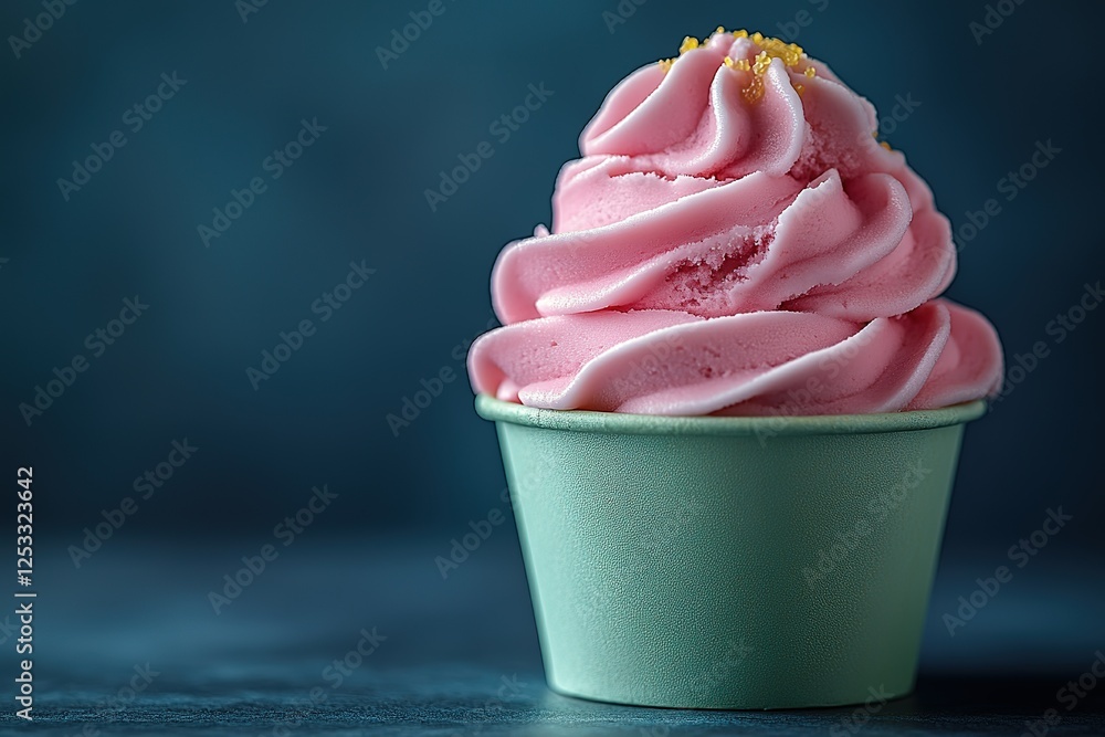 Delightful pink cupcake with a swirl of sweet frosting and sprinkles a treat for any dessert lover Delightful pink cupcake with a swirl of sweet frosting and sprinkles a treat for any dessert lover