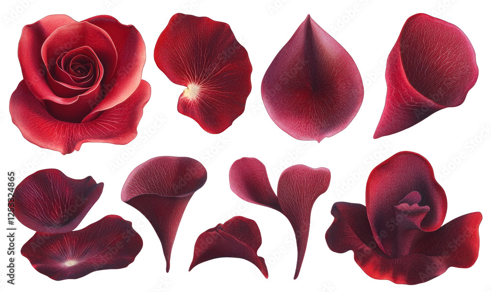 Fototapeta premium Vibrant red flowers and petals