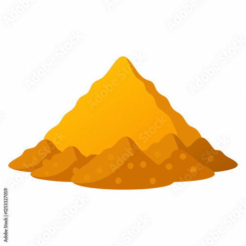 A pile of curry powder isolated on vector art illustration