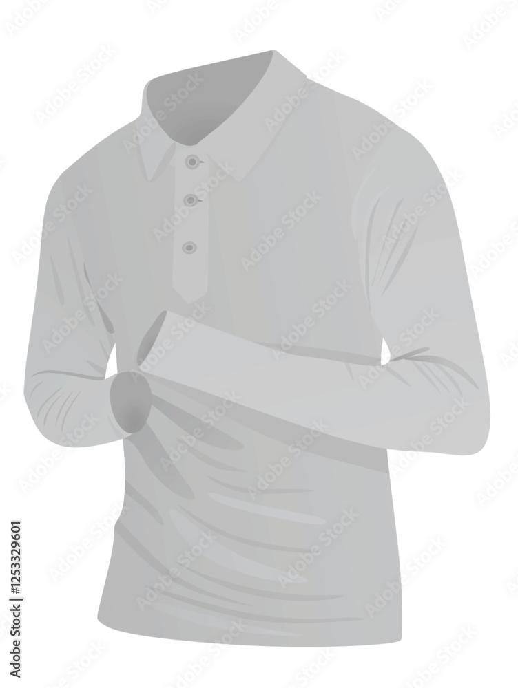 Grey long sleeve t shirt. vector illustration Grey long sleeve t shirt. vector illustration