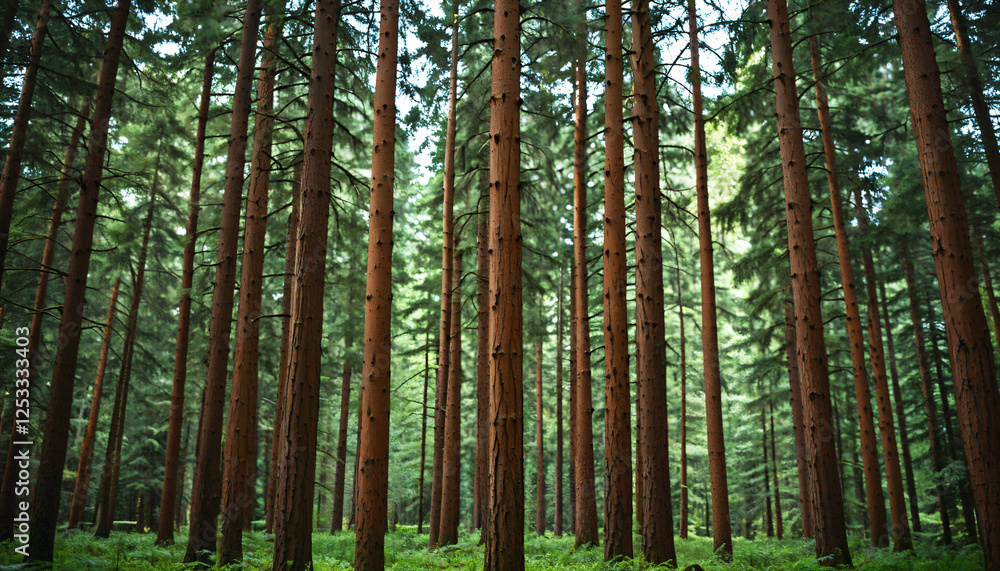 Forêt de conifères luxuriante Forêt de conifères luxuriante