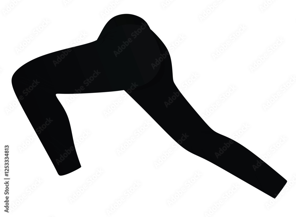 Black running trouser pants. vector Black running trouser pants. vector