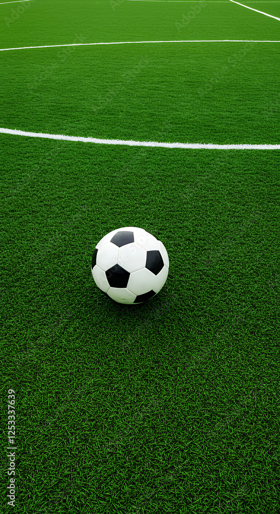 Soccer Ball on Green Field: A Perfect Game Day Scene | Football, Sports, & Recreation Image Soccer Ball on Green Field: A Perfect Game Day Scene | Football, Sports, & Recreation Image