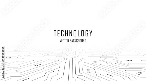 Abstract AI circuit board in black and white background. High-tech electronics board digital technology. Isometric electronic motherboard background. Vector illustration.