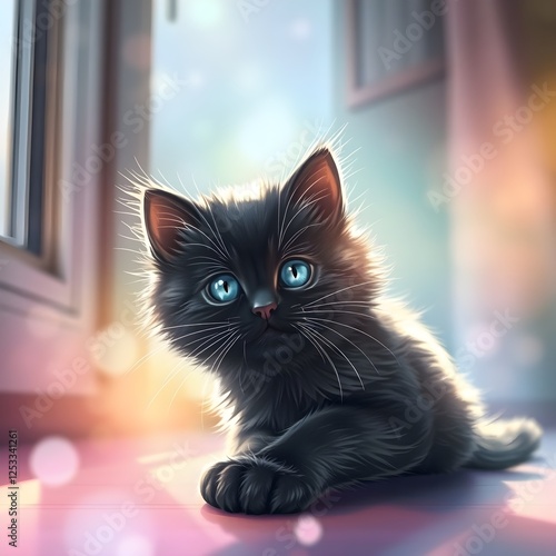 A fluffy cat