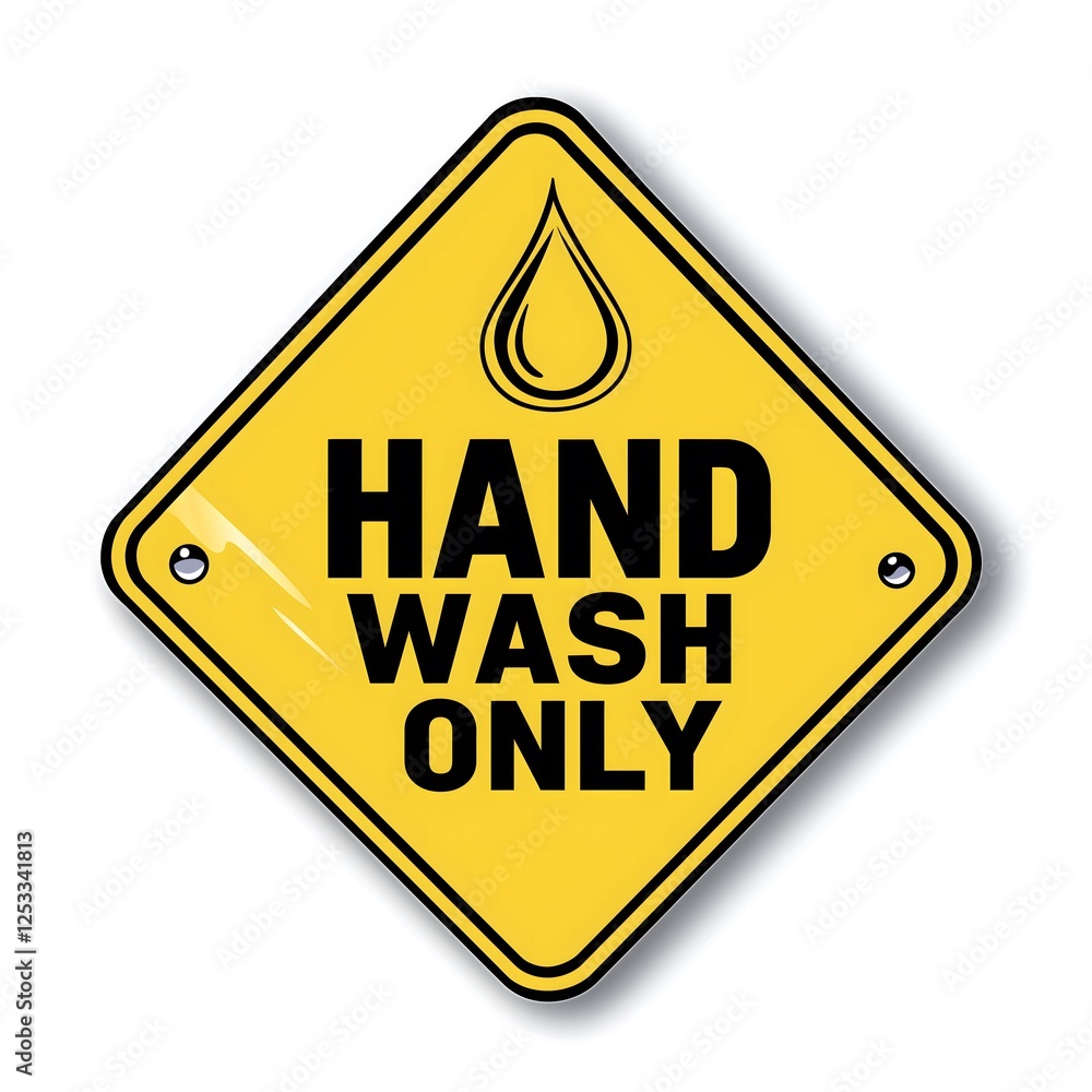 Professional Hand Wash Only Yellow Diamond Warning Safety Decal Sign with Water Drop Symbol for Cleaning Instructions and Maintenance Guidelines Workplace Notice Professional Hand Wash Only Yellow Diamond Warning Safety Decal Sign with Water Drop Symbol for Cleaning Instructions and Maintenance Guidelines Workplace Notice