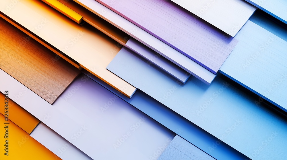 Abstract Colorful Geometric Shapes Softly Lit. AI Generated Abstract Colorful Geometric Shapes Softly Lit. AI Generated