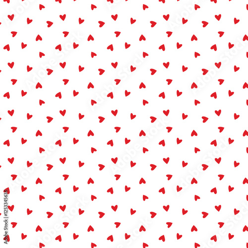 Cute hearts seamless pattern. Hand drawn heart seamless pattern. Doodle hipster simple background about love for Valentines day. Trendy simple texture with tiny little hearts.