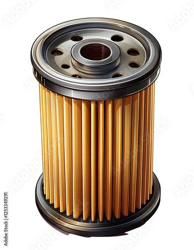 car oil filter isolated on Transparent Background.	