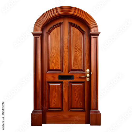  wood door isolated on Transparent Background.