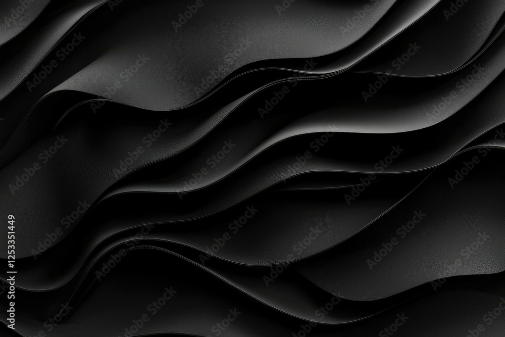 Abstract black wavy folds. Possible use Background image for design Abstract black wavy folds. Possible use Background image for design