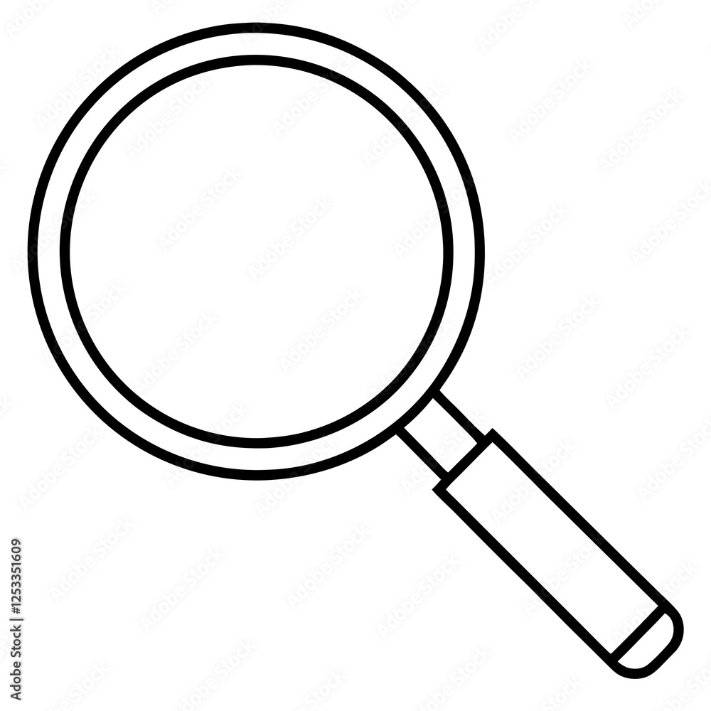 Magnifying Glass Line Art Vector Illustration Magnifying Glass Line Art Vector Illustration