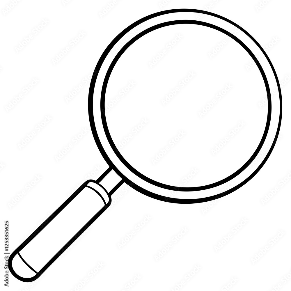 Magnifying Glass Line Art Vector Illustration Magnifying Glass Line Art Vector Illustration