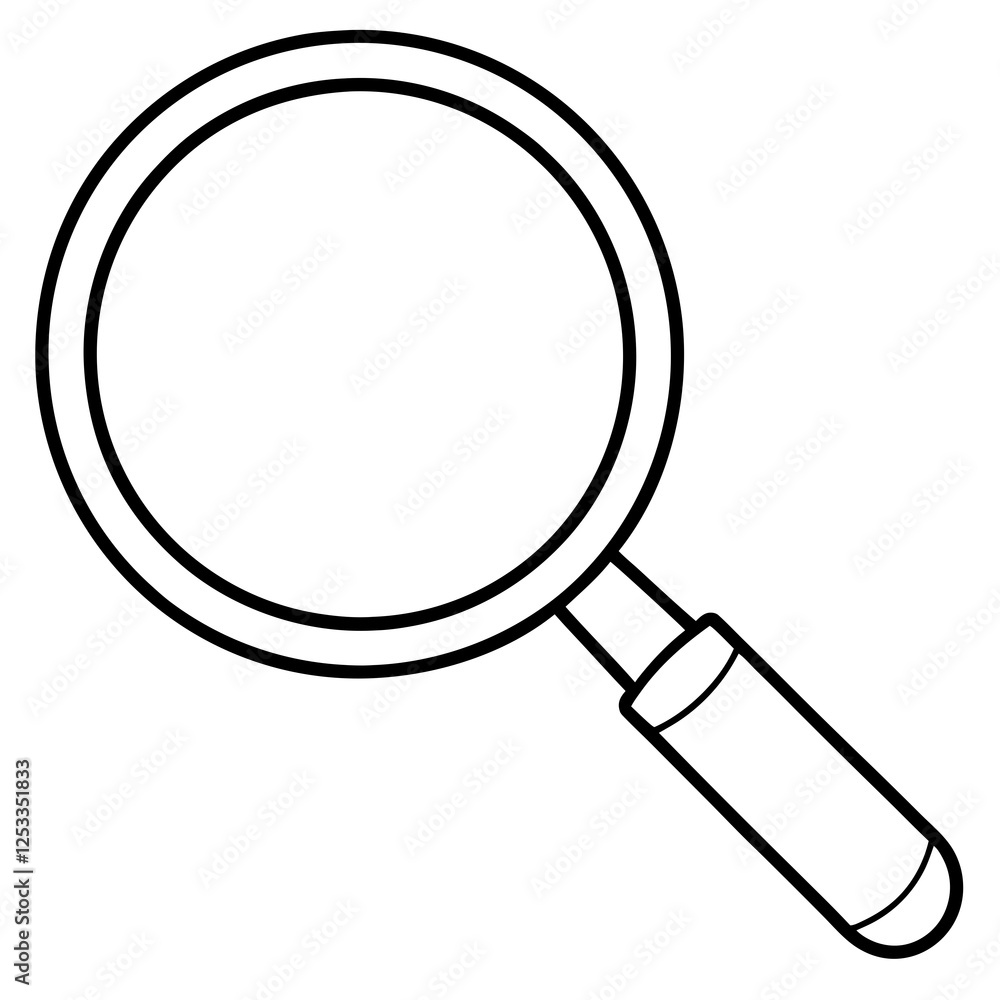 Magnifying Glass Line Art Vector Illustration Magnifying Glass Line Art Vector Illustration