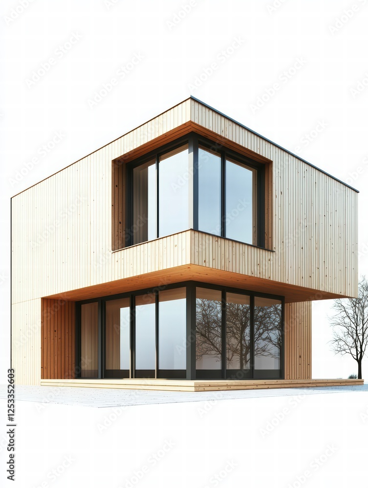 Modern Architectural Marvel: A sleek, contemporary wooden house with large windows and a minimalist design stands as a testament to innovative architecture and sustainable living. Modern Architectural Marvel: A sleek, contemporary wooden house with large windows and a minimalist design stands as a testament to innovative architecture and sustainable living.