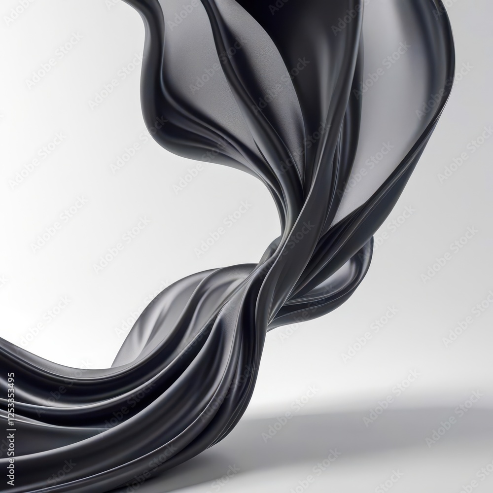 Obraz premium Black fabric is shown in a white background