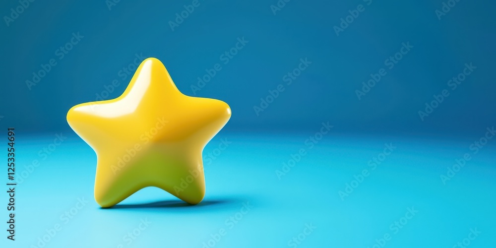 Yellow star is on a blue background Yellow star is on a blue background