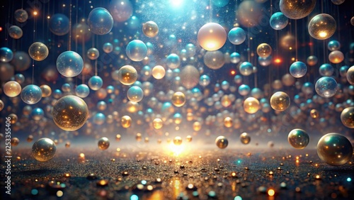 Wallpaper Mural Enchanted Orb Cascade A Dreamlike Display of Shimmering Spheres Suspended in a Mystical, Sparkling Atmosphere Torontodigital.ca