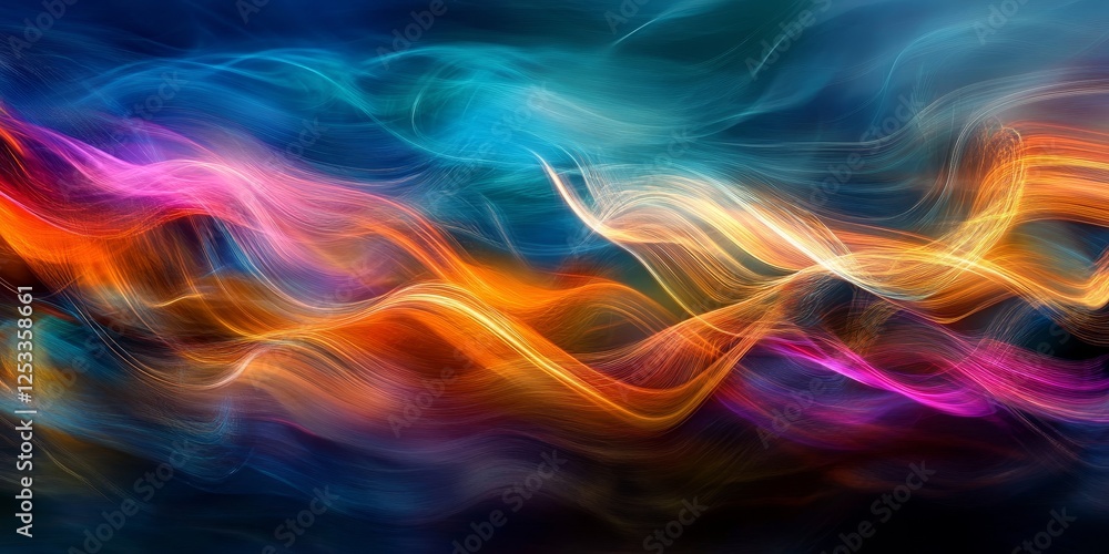 Obraz premium abstract scene where streaks and trails are represented through blurred patterns and energetic hues, emphasizing the fluidity and elegance of motion in a visually strikin