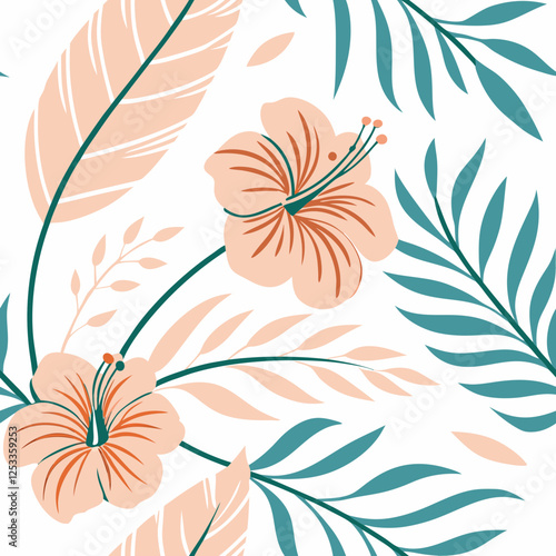 Seamless abstract background in coral and mint pastel hues, romantic and uplifting atmosphere for March 8th