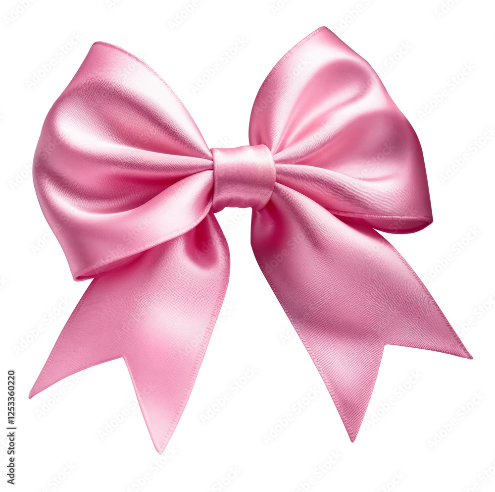 Pink bow ribbon isolated on transparent background Pink bow ribbon isolated on transparent background