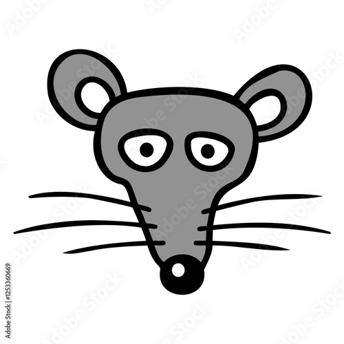 Mouse Mice Little Rat Rodent Looks Angry Serious Design Lover Art Vector Illustration Card T-Shirt Poster Sticker Graphic Print Decorative Drawing Isolated Logo Decoration Symbol Creative Cool Style
