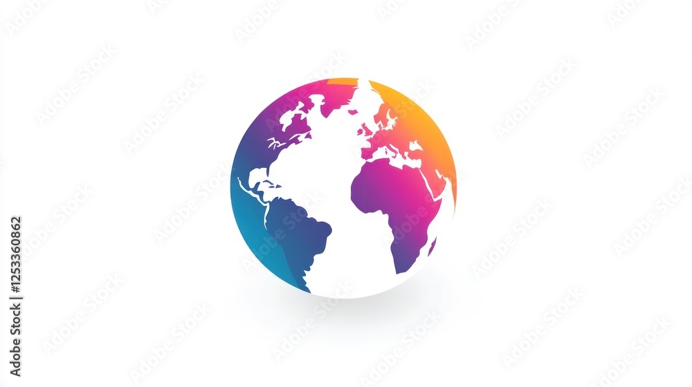 Colorful stylized Earth globe graphic Colorful stylized Earth globe graphic