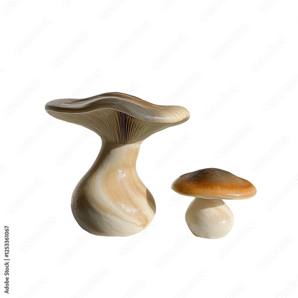 Fototapeta premium a couple of mushrooms sitting next to each other