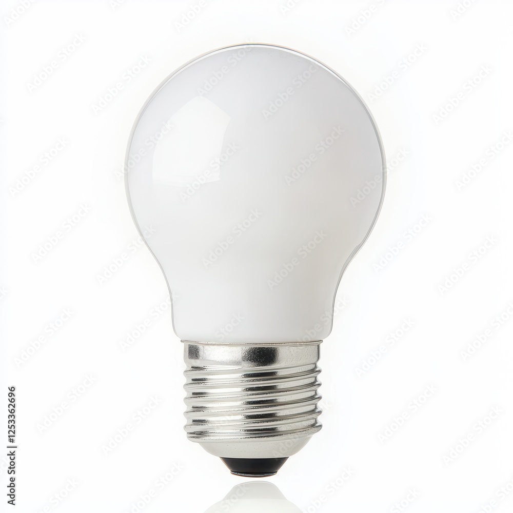 A light bulb, household utility, LED design, white and silver, isolated on white background A light bulb, household utility, LED design, white and silver, isolated on white background