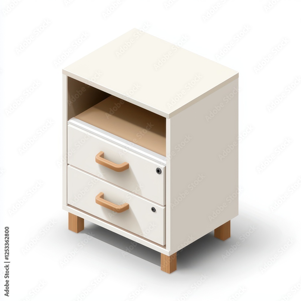 a filing cabinet clipart, office furniture, isometric design, subtle pastel tones, isolated on white background a filing cabinet clipart, office furniture, isometric design, subtle pastel tones, isolated on white background