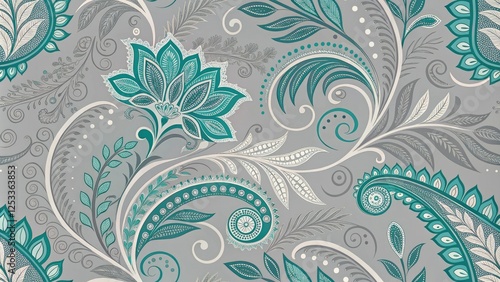 Abstract Grey Teal Artistic Background Seamless Pattern, , abstract art, teal colour, artistic background