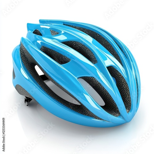 a bicycle helmet clipart, cycling gear, aerodynamic design, glossy finish, isolated on white background photo