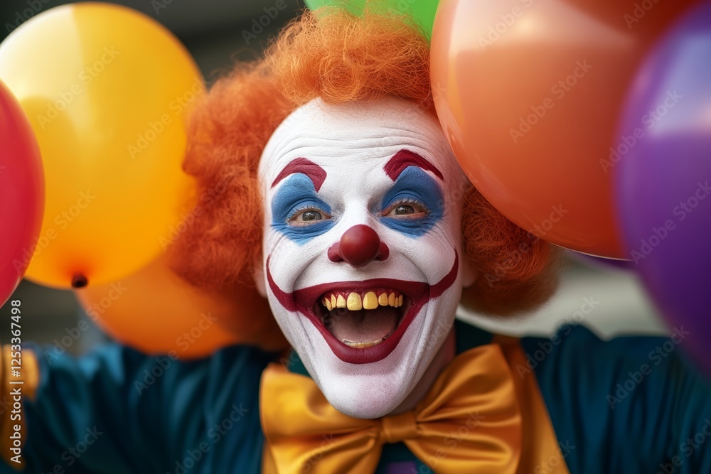 Clown with a red and white face Clown with a red and white face
