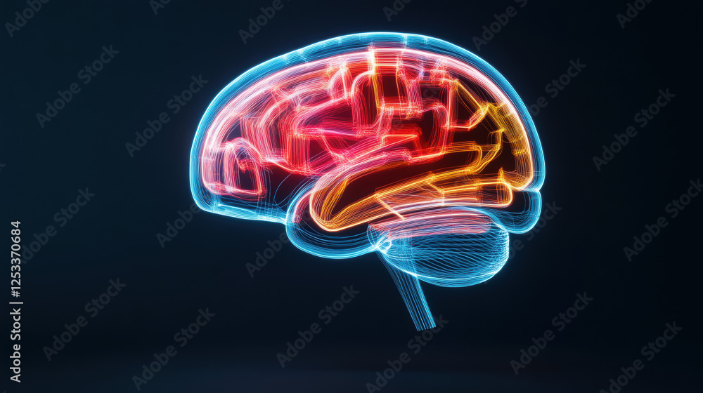 Medical Technology, A high-fidelity holographic projection of a human brain for advanced visualization purposes. Medical Technology, A high-fidelity holographic projection of a human brain for advanced visualization purposes.