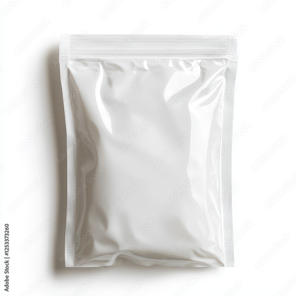 A reusable silicone food bag, transparent with zipper closure, flat lay, isolated on white background A reusable silicone food bag, transparent with zipper closure, flat lay, isolated on white background