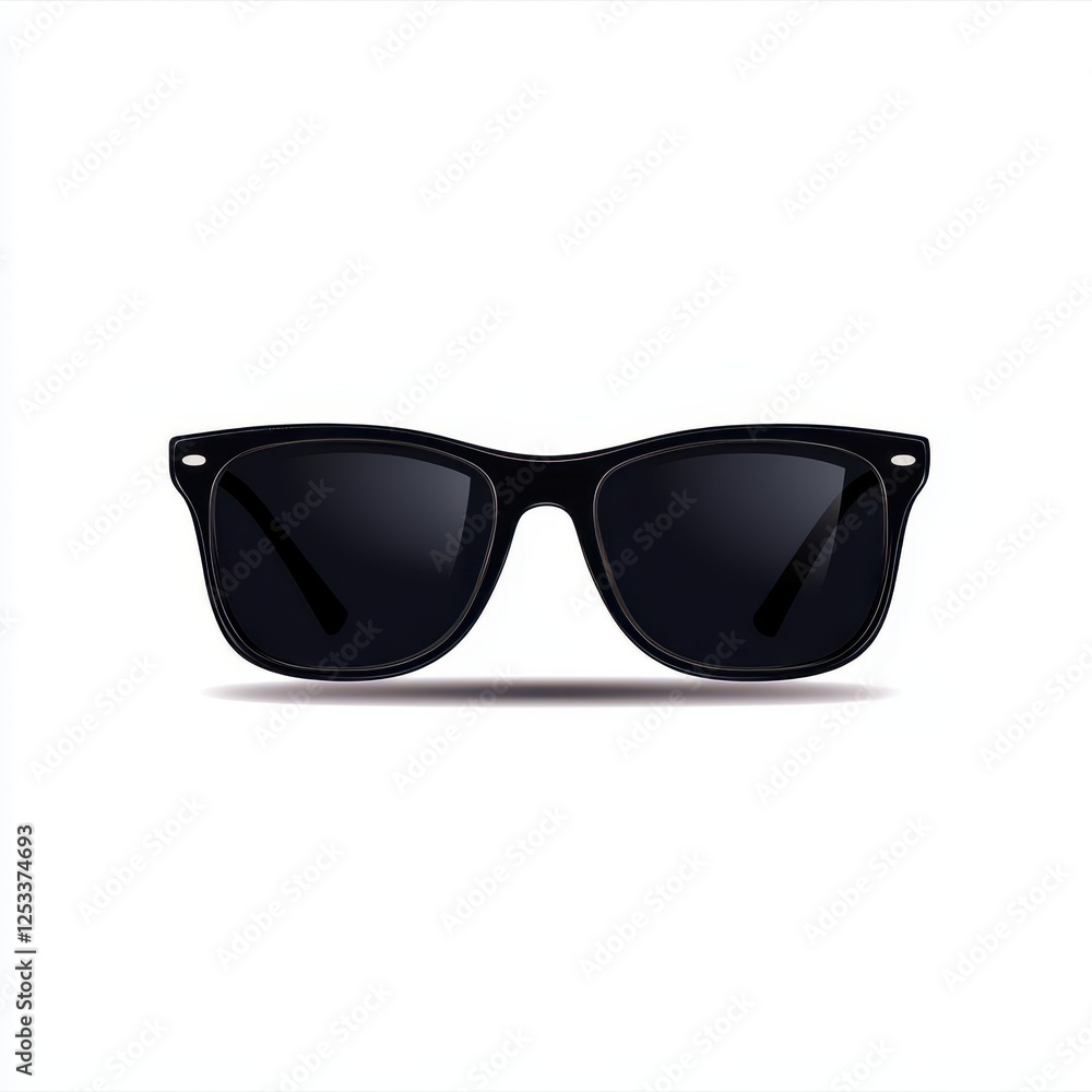 A pair of sunglasses, everyday accessory, modern design, black frames, isolated on white background A pair of sunglasses, everyday accessory, modern design, black frames, isolated on white background