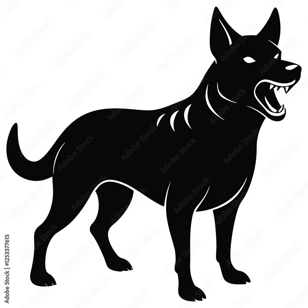angry Dog silhouette vector illustration angry Dog silhouette vector illustration