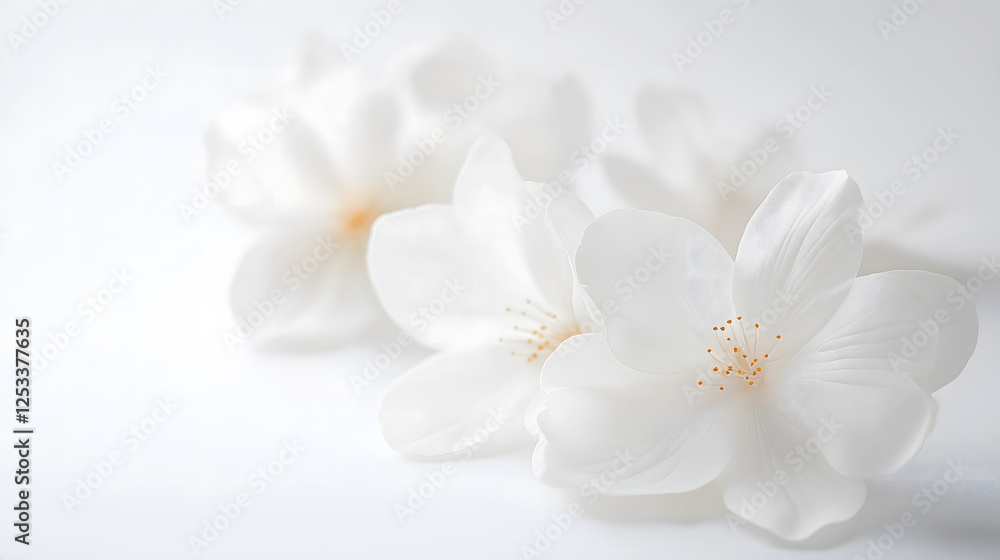 Delicate white cherry blossoms on a soft background, evoking elegance, purity, and a serene floral atmosphere Delicate white cherry blossoms on a soft background, evoking elegance, purity, and a serene floral atmosphere