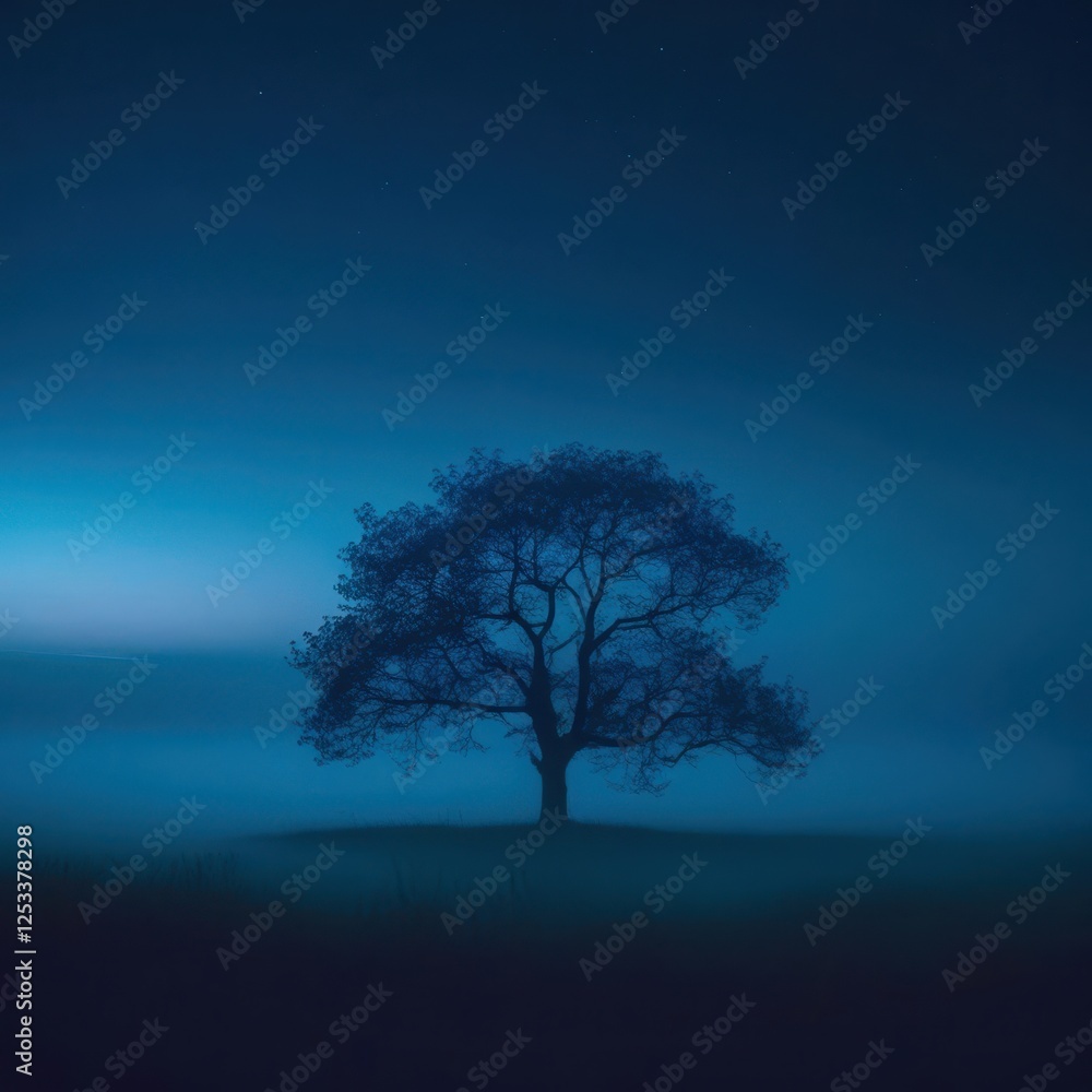 Obraz premium Tree is standing in a field of grass