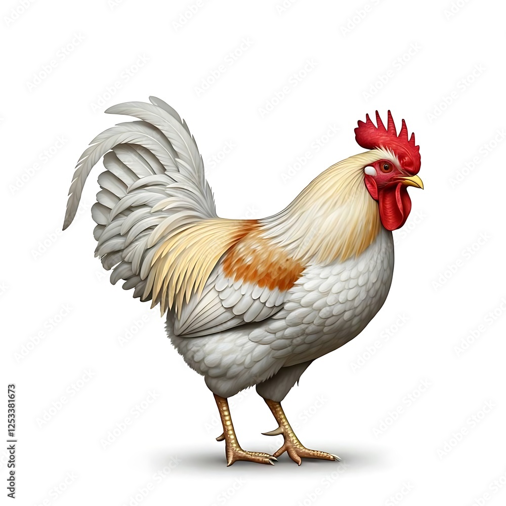 Fototapeta premium Chicken and roaster image white background