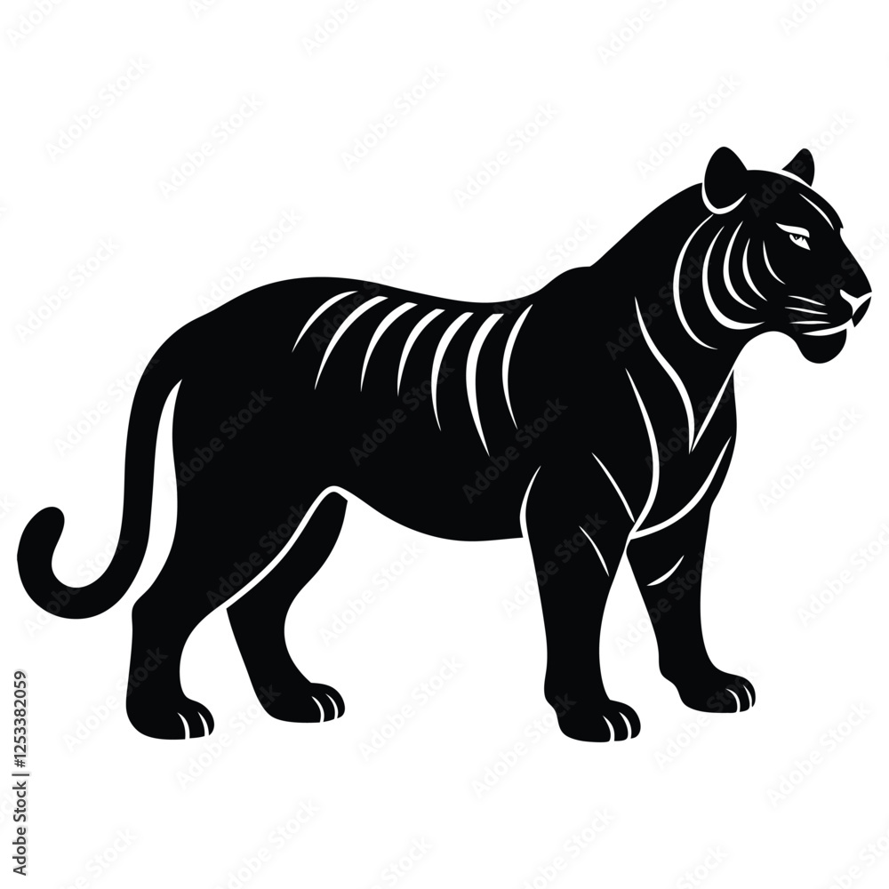 Obraz premium tiger silhouette vector illustration