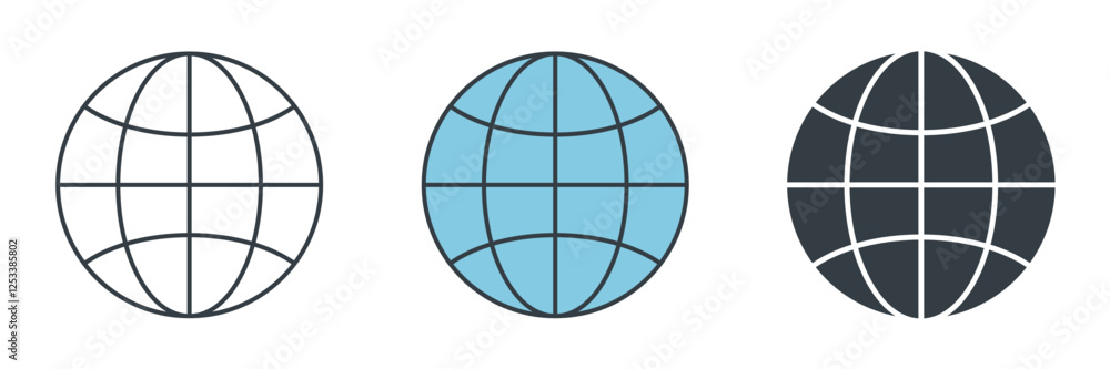 Globe icon symbol vector illustration isolated on white background Globe icon symbol vector illustration isolated on white background