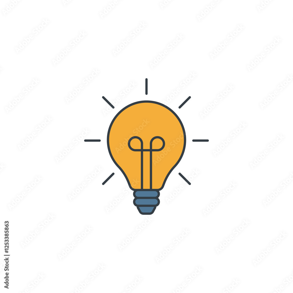 Lightbulb icon symbol vector illustration isolated on white background Lightbulb icon symbol vector illustration isolated on white background