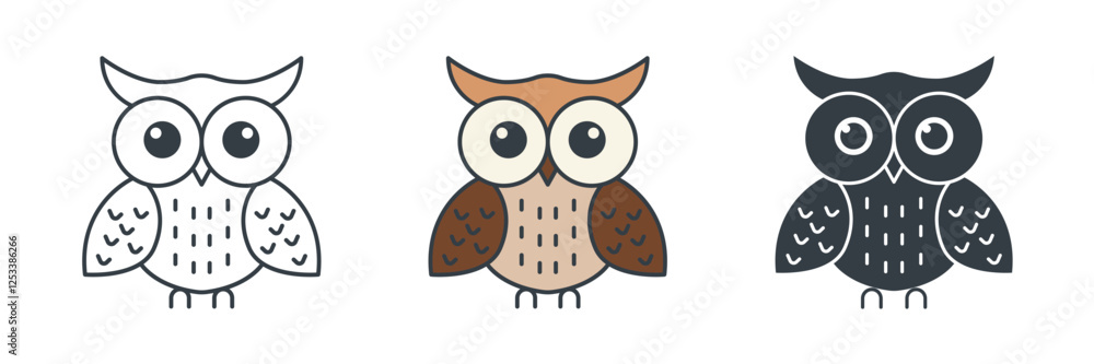 Fototapeta premium Owl icon symbol vector illustration isolated on white background