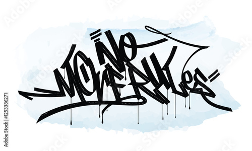 No more rules - Urban street art style logan print with graffiti font. Hipster graphic hand drawn vector text for tee t shirt and sweatshirt. Slogan Graffiti urban street style drawing. No more rules 