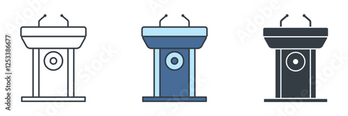 stage podium icon symbol vector illustration isolated on white background