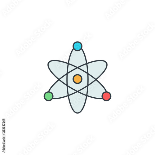 Atom icon symbol vector illustration isolated on white background