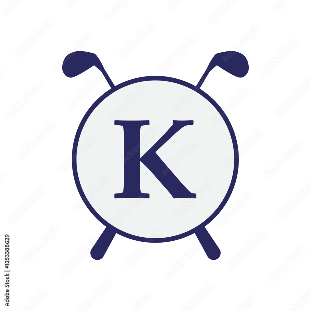 Letter K Hockey Badge Logo Design Letter K Hockey Badge Logo Design